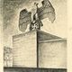 Kurt Schmid-Ehmen's eagle sculpture at the Luitpoldarena. Pen and India ink drawing by Josef Sauer, 1937